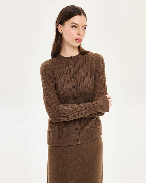 WC26153-2 Кардиган, Коричневый
