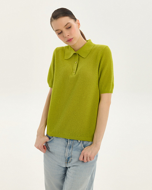 SJ26102-1 Футболка-поло, Св.Зеленый