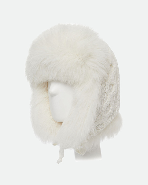 WHB23051 Шапка-Ушанка, Белый