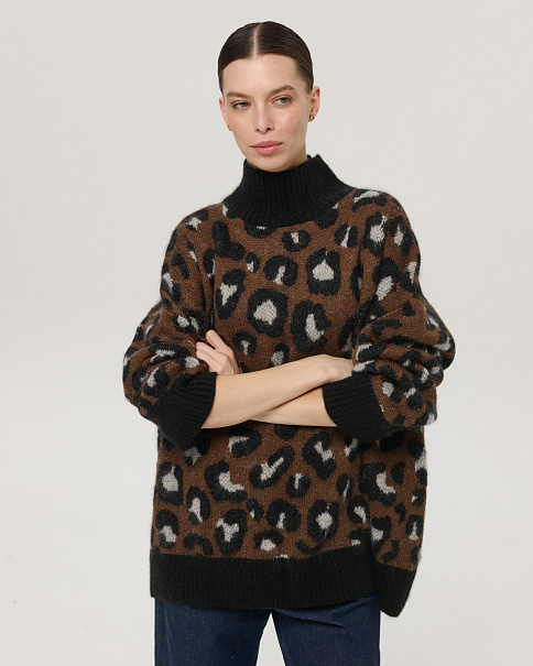 WJ26164 Свитер, Коричневый