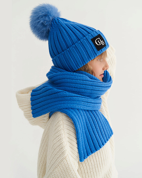 WS23115 Шарф, Голубойнеон