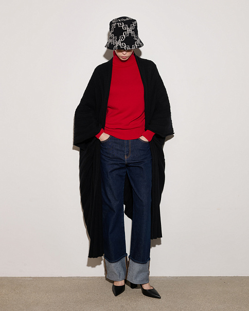 WJ22076 Пончо, Черный