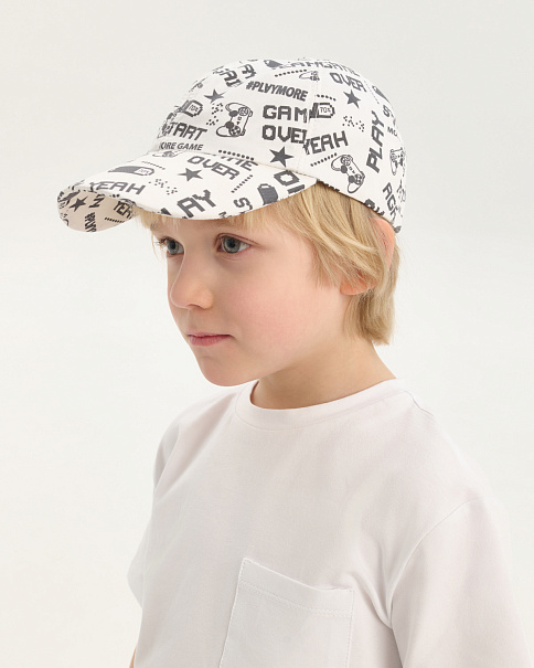 SH25089 Бейсболка, Бело-черный