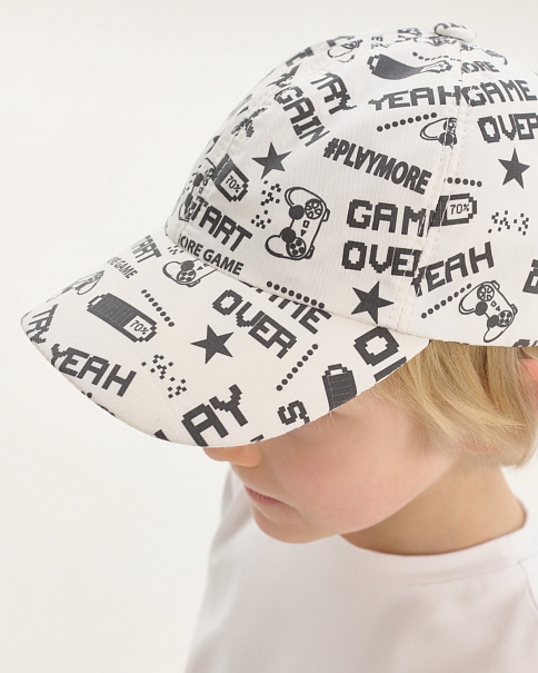 SH25089 Бейсболка, Бело-черный