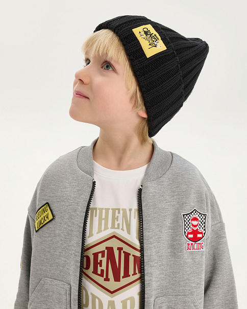 SH26029 Шапка, Черный