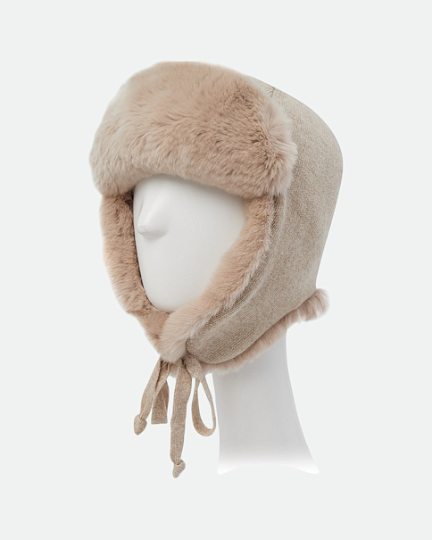 WHB23097 Шапка-Ушанка, Бежевый