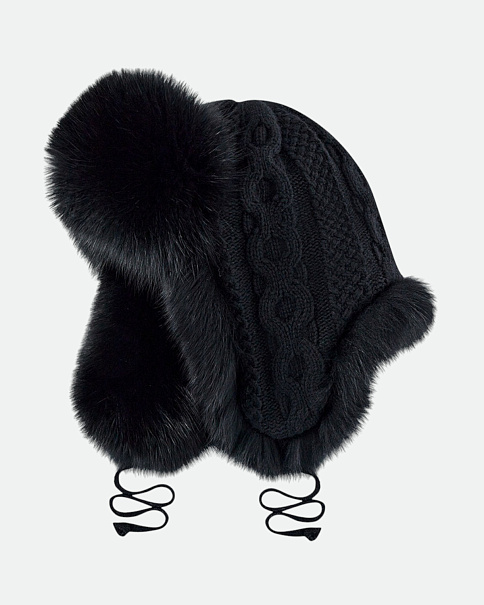 WHB23051 Шапка-Ушанка, Черный