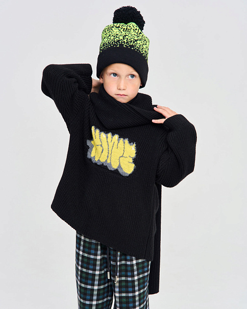 WS23105 Шарф, Черный