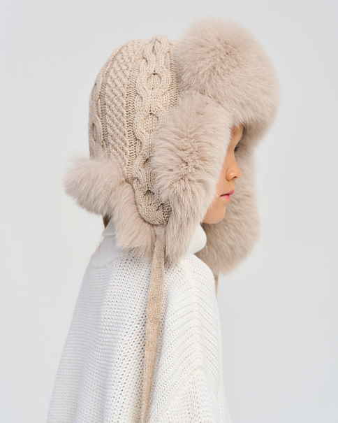 WHB23051 Шапка-Ушанка, Бежевый