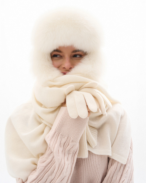 WHB23051 Шапка-Ушанка, Белый