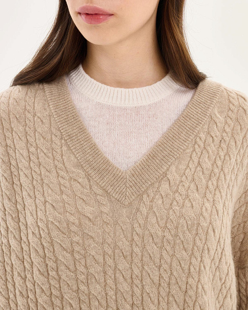WJ26150-1 Пуловер, Бежевый