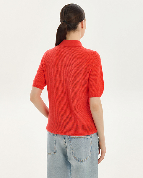 SJ26102-1 Футболка-поло, Коралловый