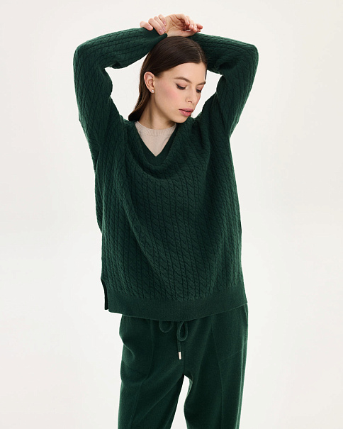 WJ26150-1 Пуловер, Тм.Зеленый