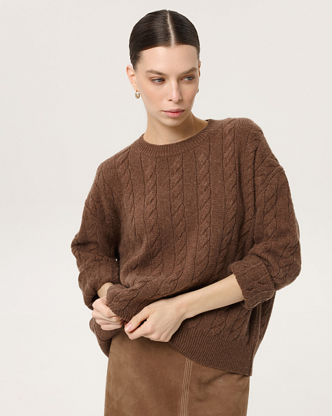 WJ26156-1 Джемпер, Коричневый
