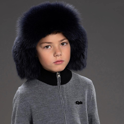 Зимняя шапка-ушанка для мальчика на флисе 4-8 лет