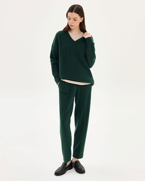 WJ26150-1 Пуловер, Тм.Зеленый