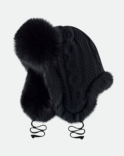 WHB23051 Шапка-Ушанка, Черный