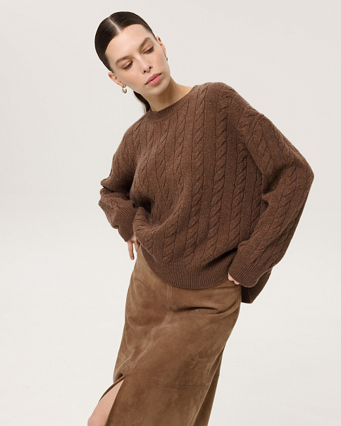WJ26156-1 Джемпер, Коричневый