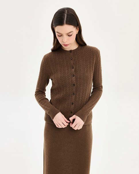 WC26153-2 Кардиган, Коричневый