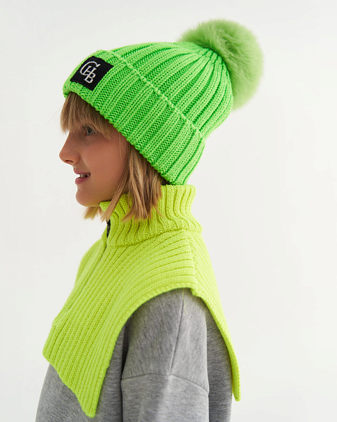 WS23085 Шарф-воротник, Желтыйнеон