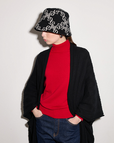 WJ22076 Пончо, Черный