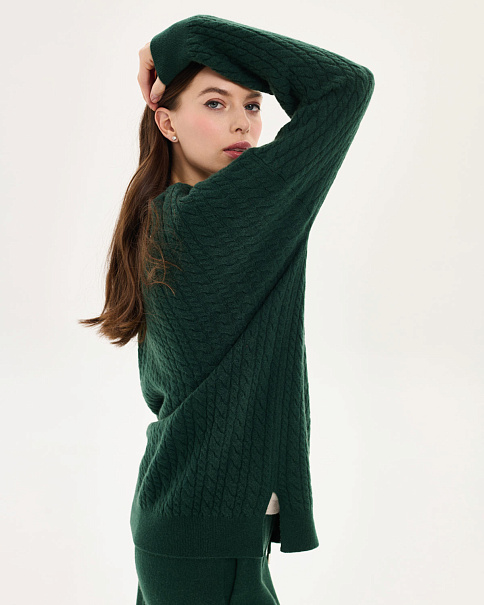 WJ26150-1 Пуловер, Тм.Зеленый