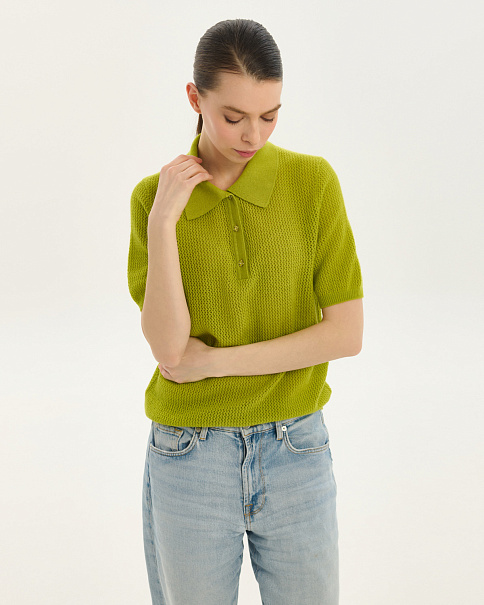 SJ26102-1 Футболка-поло, Св.Зеленый