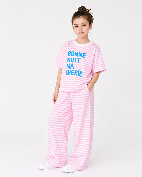 SL26001 Брюки, Белый-розовый