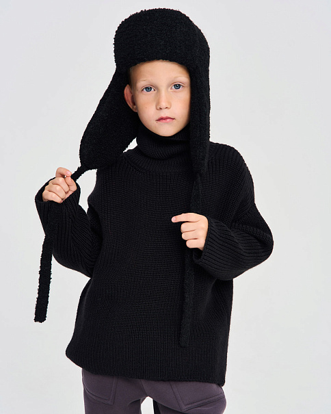 WH26016 Шапка-Ушанка, Черный